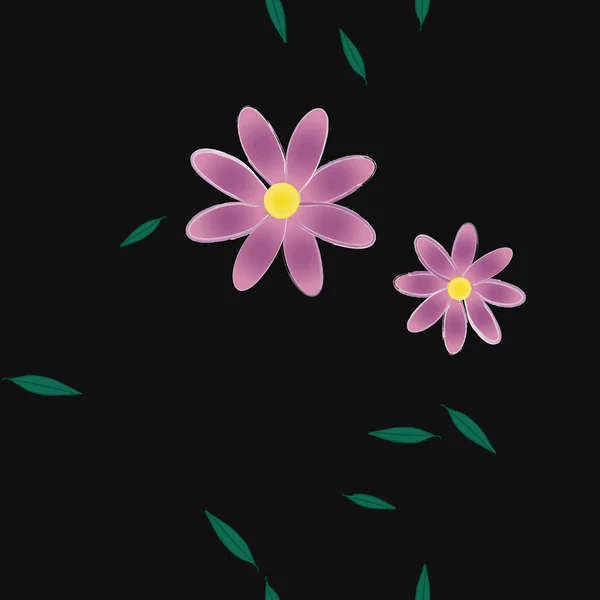 Follaje Flores Flores Florecen Fondo Pantalla Vector Ilustración — Vector de stock