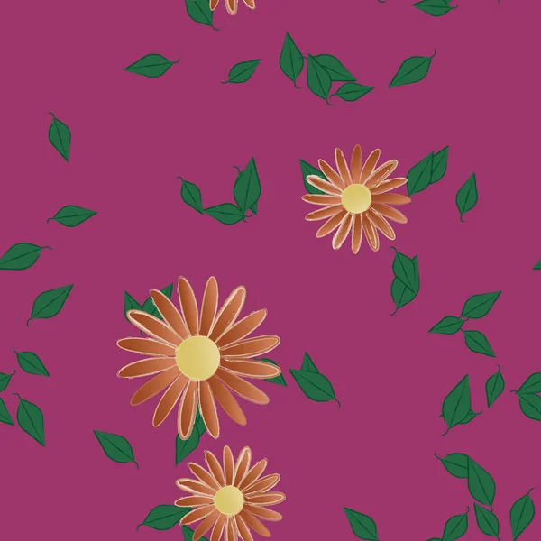 Ilustración Vectorial Flores Flor Hojas Fondo Pantalla Digital Sobre Fondo — Vector de stock