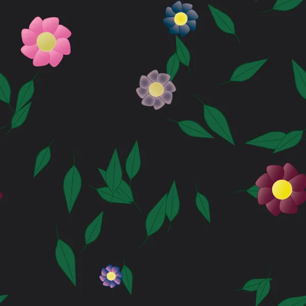 Abstrakte Blüte Und Laub Blumen Blühen Tapete Vektorillustration — Stockvektor