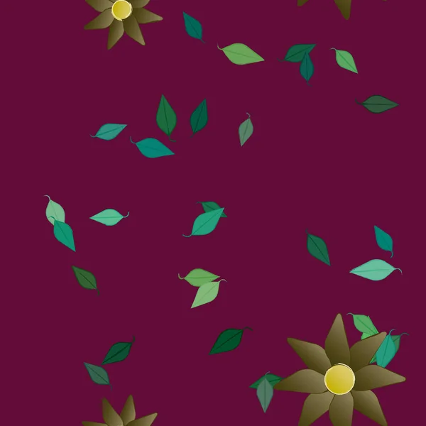 Feuillage Fleuri Papier Peint Fleuri Fleurs Illustration Vectorielle — Image vectorielle