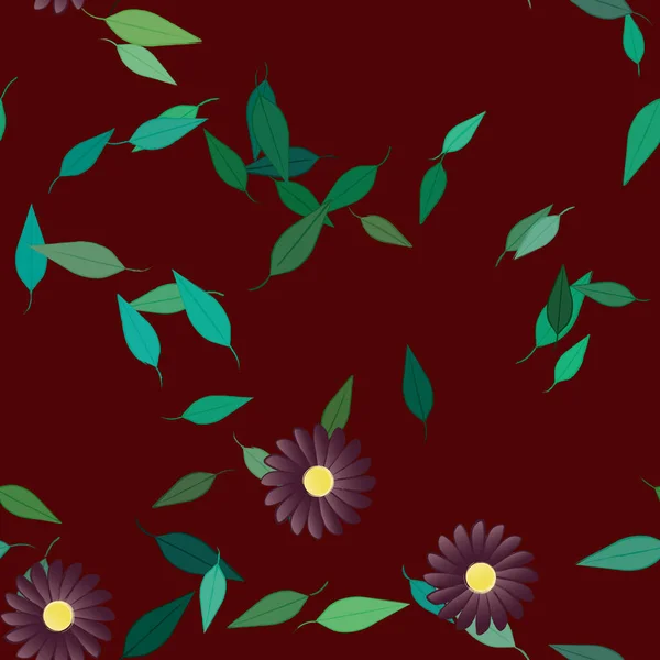 Follaje Flores Flores Florecen Fondo Pantalla Vector Ilustración — Archivo Imágenes Vectoriales