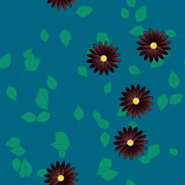 Bloesem Gebladerte Bloemen Bloei Behang Vector Illustratie — Stockvector