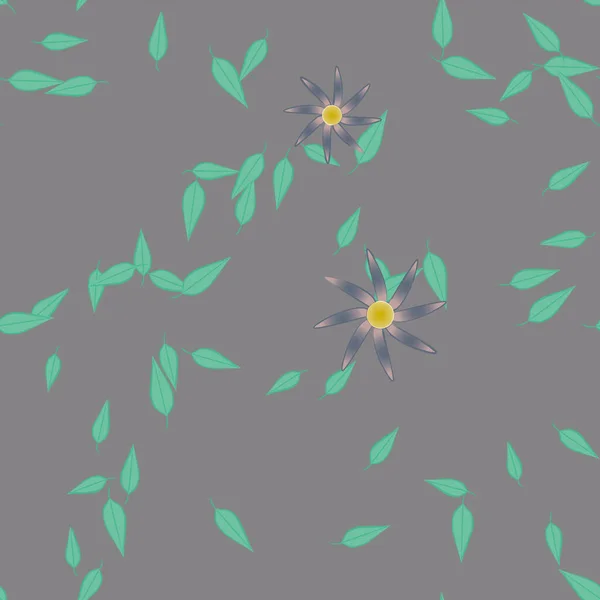 Vektor Illustration Von Schwimmenden Blumen Blüte Und Blättern Digitale Hintergrundbilder — Stockvektor