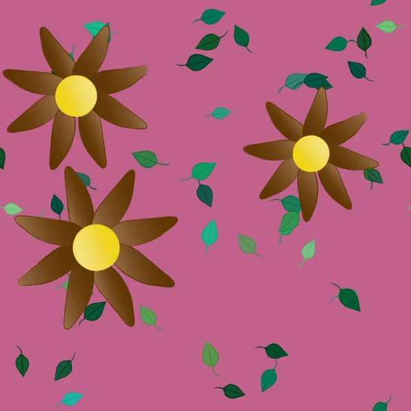 Abstrakte Blüte Und Laub Blumen Blühen Tapete Vektorillustration — Stockvektor