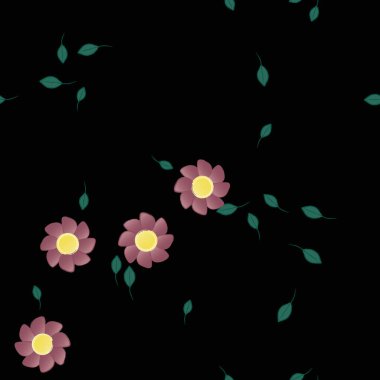 soyut çiçekler ve yapraklar, çiçekler duvar kağıtları, vektör illüstrasyonu