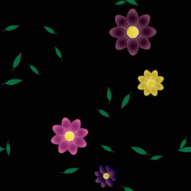 Çiçek yaprakları, çiçekler duvar kağıtları, vektör illüstrasyonları..