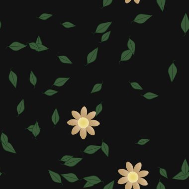 soyut çiçekler ve yapraklar, çiçekler duvar kağıtları, vektör illüstrasyonu