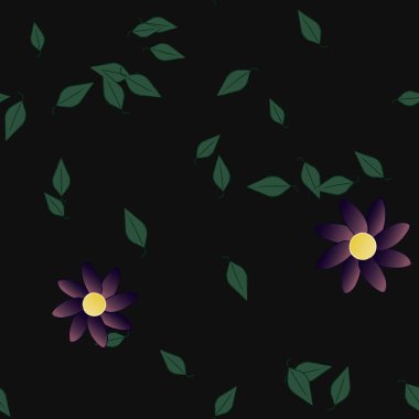 soyut çiçekler ve yapraklar, çiçekler duvar kağıtları, vektör illüstrasyonu