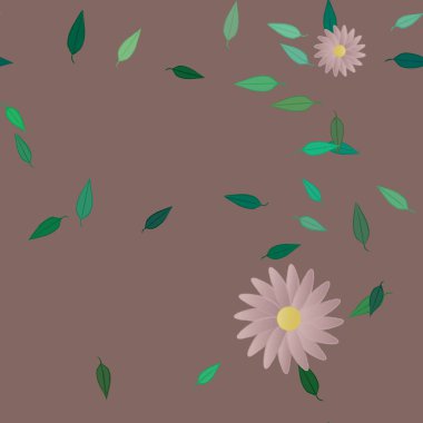 soyut çiçekler ve yapraklar, çiçekler duvar kağıtları, vektör illüstrasyonu