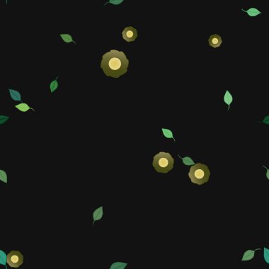 soyut çiçekler ve yapraklar, çiçekler duvar kağıtları, vektör illüstrasyonu