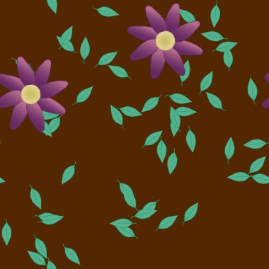 Çiçek yaprakları, çiçekler duvar kağıtları, vektör illüstrasyonları..