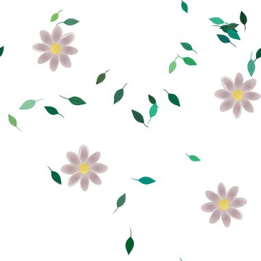 soyut çiçekler ve yapraklar, çiçekler duvar kağıtları, vektör illüstrasyonu