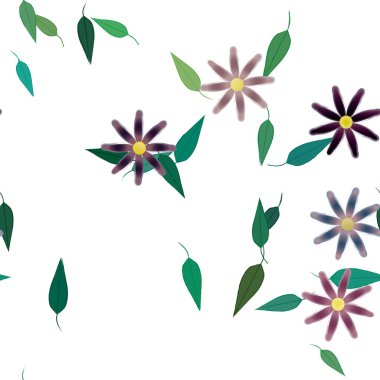 Çiçek yaprakları, çiçekler duvar kağıtları, vektör illüstrasyonları..