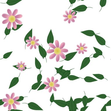 soyut çiçekler ve yapraklar, çiçekler duvar kağıtları, vektör illüstrasyonu