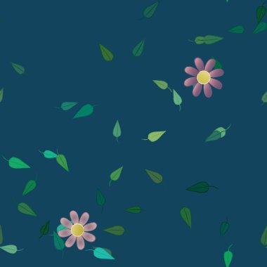 soyut çiçekler ve yapraklar, çiçekler duvar kağıtları, vektör illüstrasyonu