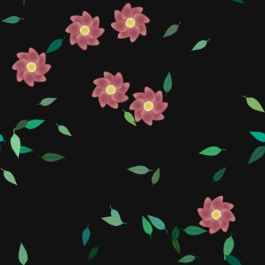 Çiçek yaprakları, çiçekler duvar kağıtları, vektör illüstrasyonları..