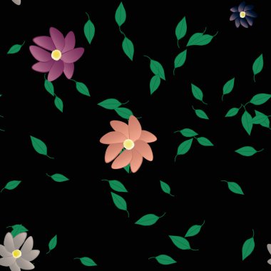 Çiçek yaprakları, çiçekler duvar kağıtları, vektör illüstrasyonları..