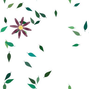 soyut çiçekler ve yapraklar, çiçekler duvar kağıtları, vektör illüstrasyonu