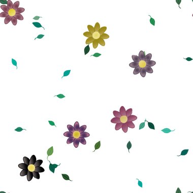 soyut çiçekler ve yapraklar, çiçekler duvar kağıtları, vektör illüstrasyonu