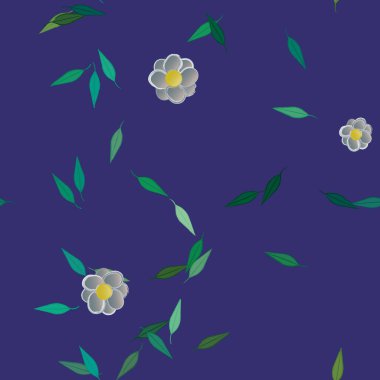 soyut çiçekler ve yapraklar, çiçekler duvar kağıtları, vektör illüstrasyonu