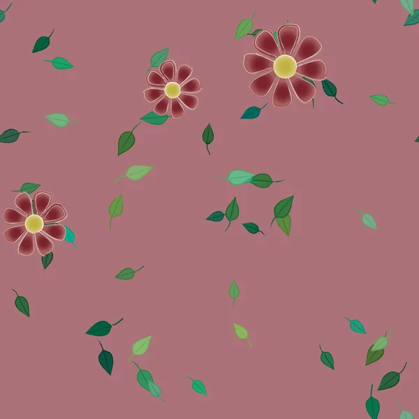 Follaje Flores Flores Florecen Fondo Pantalla Vector Ilustración — Vector de stock