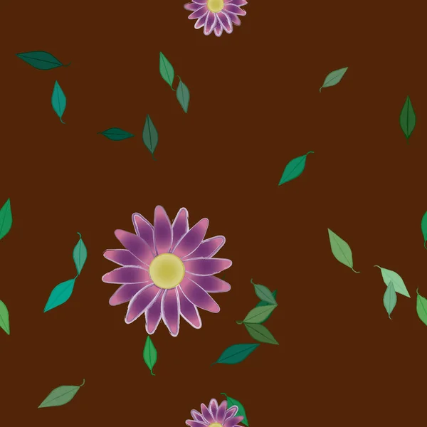 Flor Abstracta Follaje Flores Florecen Fondo Pantalla Vector Ilustración — Archivo Imágenes Vectoriales