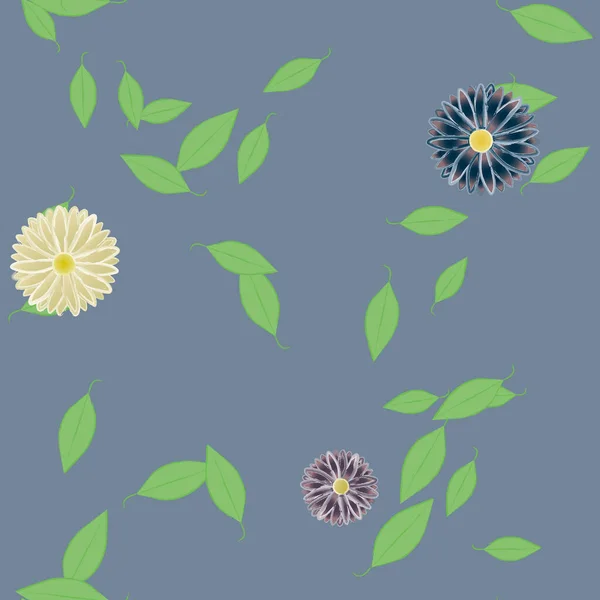 Fleur Abstraite Feuillage Papier Peint Fleur Fleurs Illustration Vectorielle — Image vectorielle