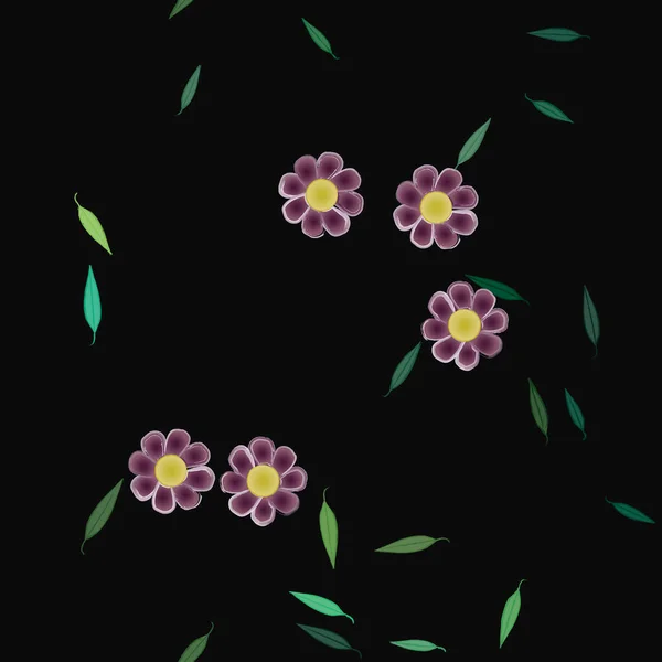 Illustrazione Vettoriale Fiori Fiore Foglie Carta Parati Digitale Sfondo Chiaro — Vettoriale Stock