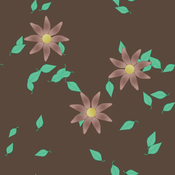 Fleur Abstraite Feuillage Papier Peint Fleur Fleurs Illustration Vectorielle — Image vectorielle