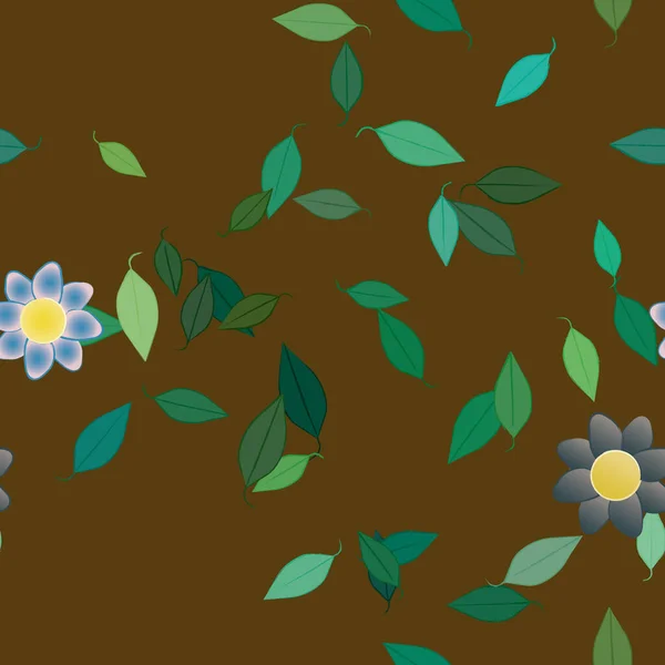 Illustrazione Vettoriale Fiori Fiore Foglie Carta Parati Digitale Sfondo Chiaro — Vettoriale Stock