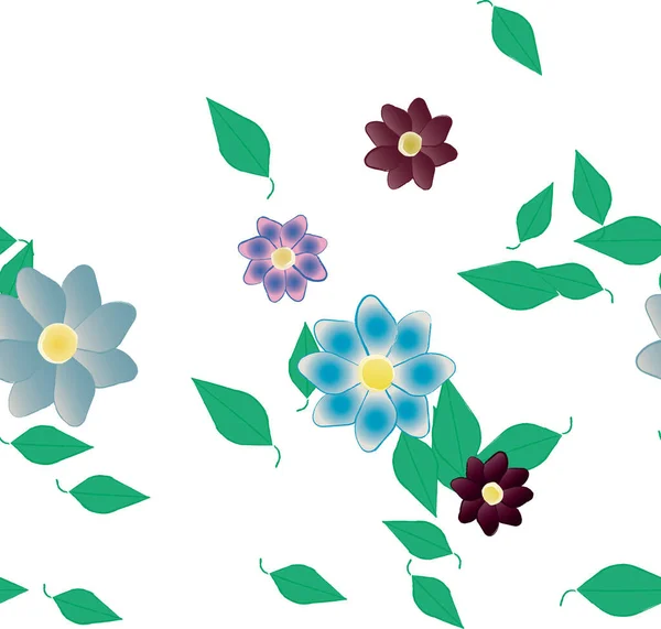 Abstrakte Blüte Und Laub Blumen Blühen Tapete Vektorillustration — Stockvektor