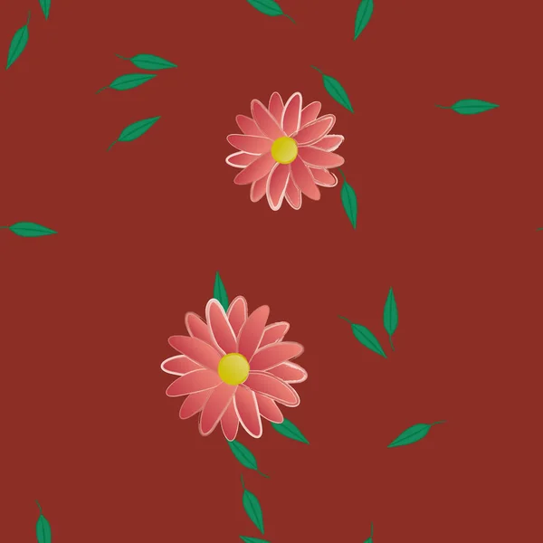 Flor Abstracta Follaje Flores Florecen Fondo Pantalla Vector Ilustración — Vector de stock