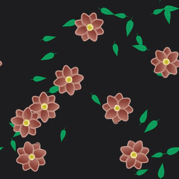 Flori Abstracte Frunziș Flori Înfloresc Tapet Ilustrație Vectorială — Vector de stoc