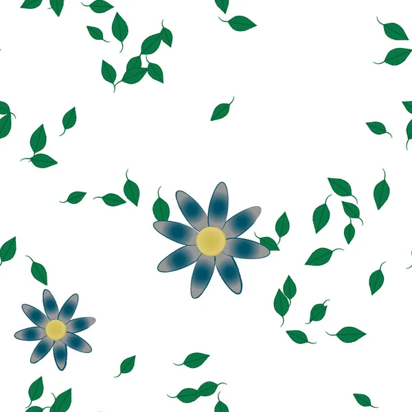 Illustration Vectorielle Fleurs Fleurs Feuilles Papier Peint Numérique Sur Fond — Image vectorielle