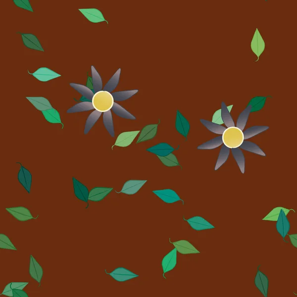 Bloesem Gebladerte Bloemen Bloei Behang Vector Illustratie — Stockvector