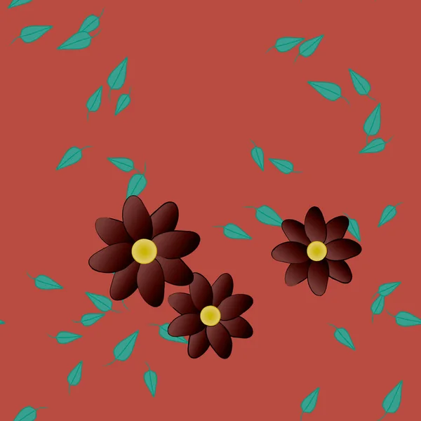 Follaje Flores Flores Florecen Fondo Pantalla Vector Ilustración — Archivo Imágenes Vectoriales