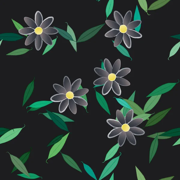 Folhagem Flor Flores Florescer Papel Parede Ilustração Vetorial — Vetor de Stock