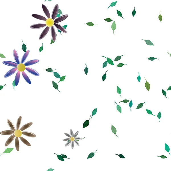 Fleur Abstraite Feuillage Papier Peint Fleur Fleurs Illustration Vectorielle — Image vectorielle