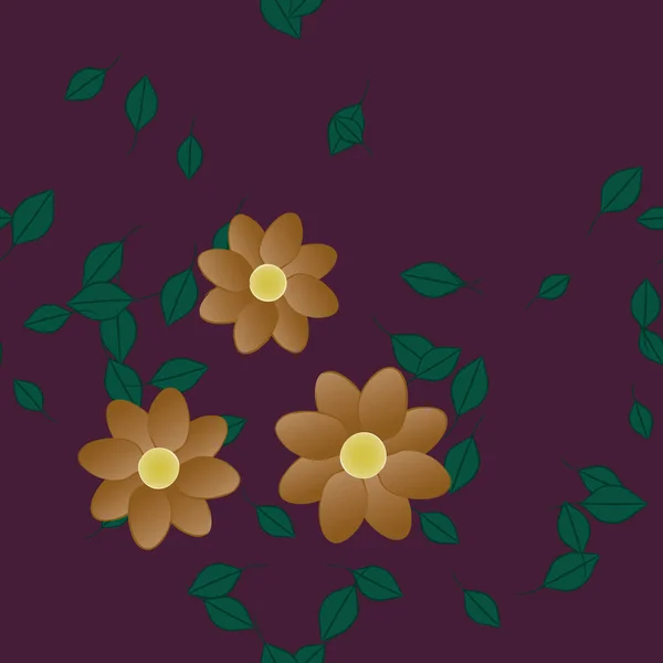 Ilustración Vectorial Flores Flor Hojas Fondo Pantalla Digital Sobre Fondo — Archivo Imágenes Vectoriales