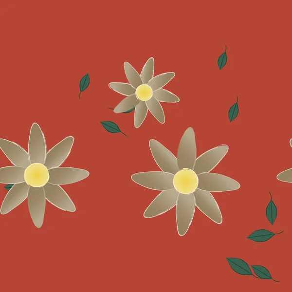 Abstrakt Blomma Och Bladverk Blommor Blomma Tapet Vektor Illustration — Stock vektor