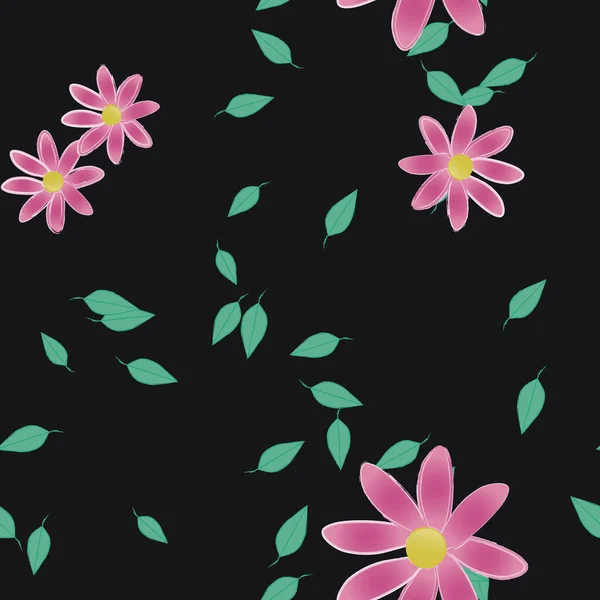 Bloesem Gebladerte Bloemen Bloei Behang Vector Illustratie — Stockvector