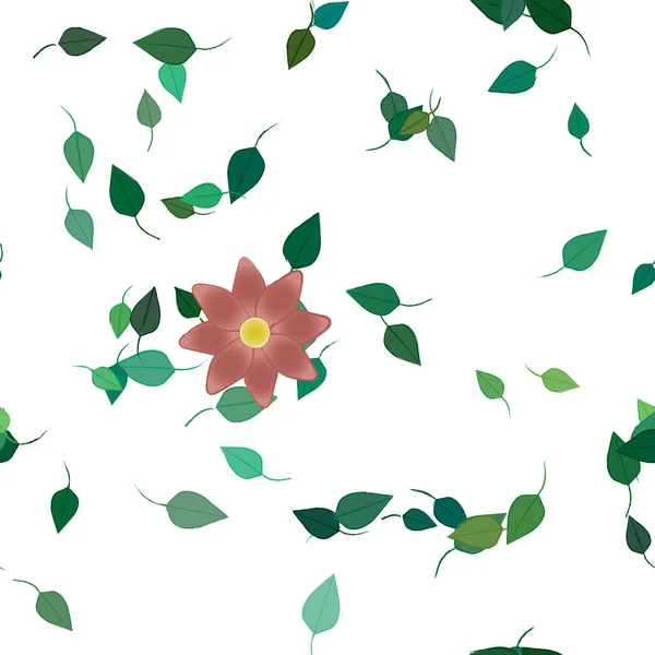 Illustration Vectorielle Fleurs Flottantes Fleurs Feuilles Papier Peint Numérique Sur — Image vectorielle