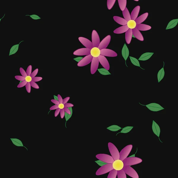 Bloesem Gebladerte Bloemen Bloei Behang Vector Illustratie — Stockvector