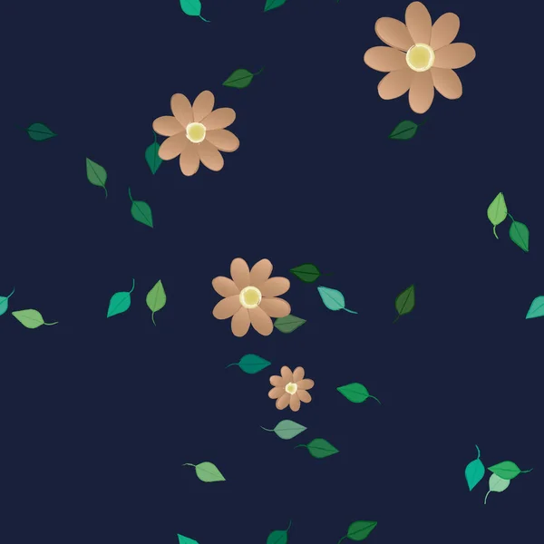 Векторна Ілюстрація Квітів Цвітіння Листі Цифрові Шпалери Звичайному Фоні — стоковий вектор