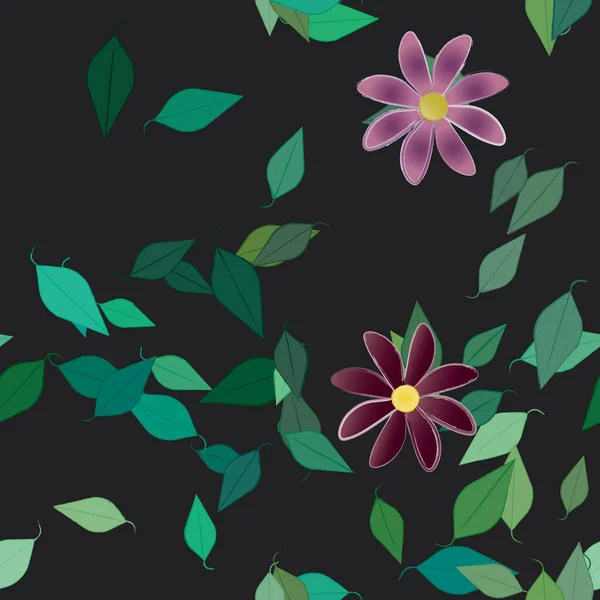 Abstrakt Blomma Och Bladverk Blommor Blomma Tapet Vektor Illustration — Stock vektor