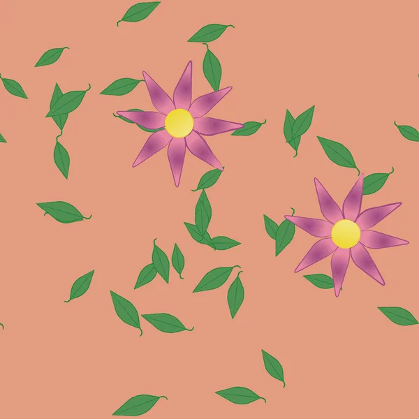 Fleur Abstraite Feuillage Papier Peint Fleur Fleurs Illustration Vectorielle — Image vectorielle