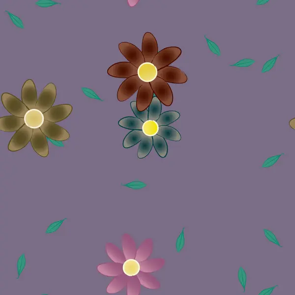 Kwiat Liści Kwiaty Kwitną Tapety Wektor Ilustracja — Wektor stockowy