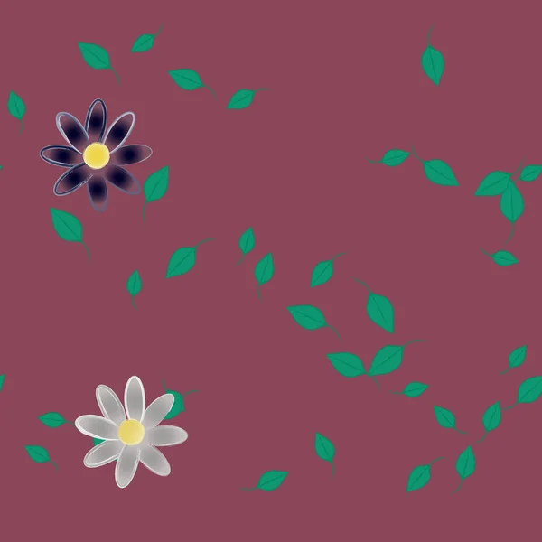 摘要花朵和树叶 花朵开花墙纸 病媒图解 — 图库矢量图片