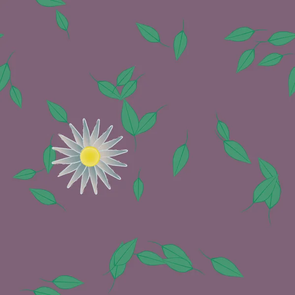 Illustrazione Vettoriale Fiori Galleggianti Fiore Foglie Carta Parati Digitale Sfondo — Vettoriale Stock