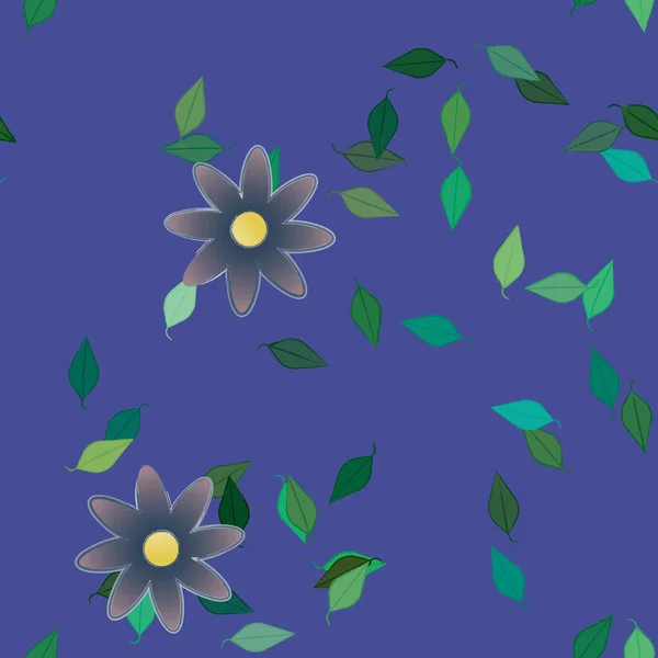 Flor Abstracta Follaje Flores Florecen Fondo Pantalla Vector Ilustración — Vector de stock